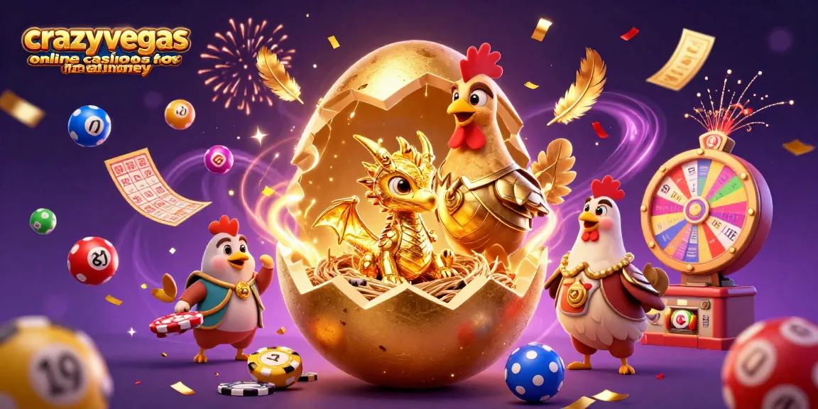 Experience the excitement with crazyvegas online casinos for real money, featuring a golden dragon and vibrant gaming elements.