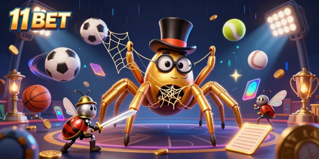 Engage in thrilling sports betting with 11 BET featuring dramatic characters in an electrifying casino setting.