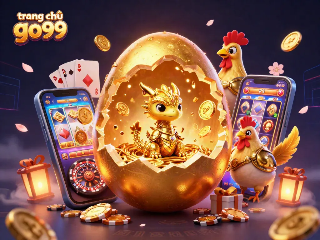 Play exciting games at trang chủ go99 with the golden dragon and poker chips illustration.