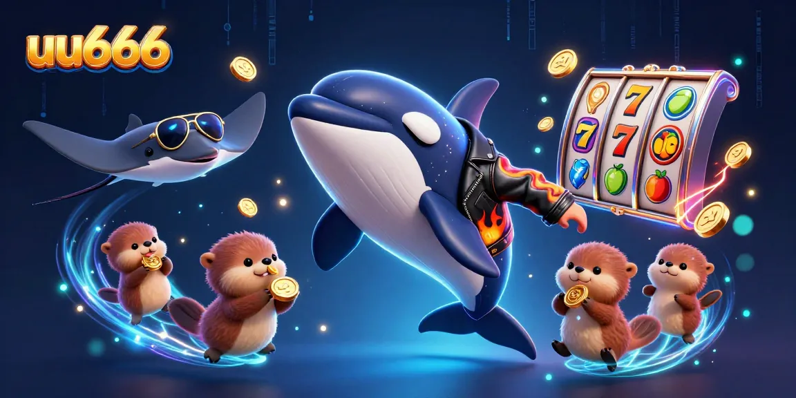 Experience exhilarating slots at uu666 with a vibrant scene of 3D characters celebrating winnings and dynamic elements.
