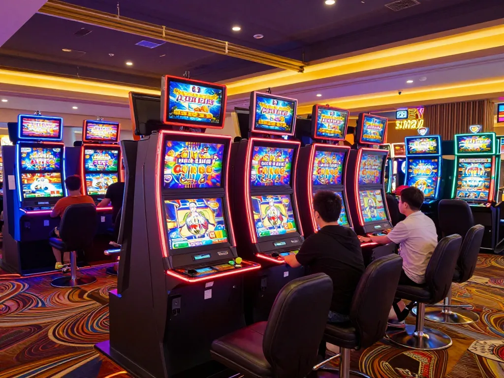 Players enjoying exciting gameplay at Slot88 machines in a lively casino atmosphere