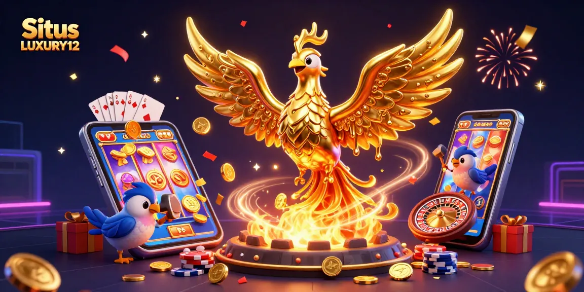 Situs LUXURY12 showcases thrilling online slots with dynamic gameplay, golden phoenix and vibrant game elements.
