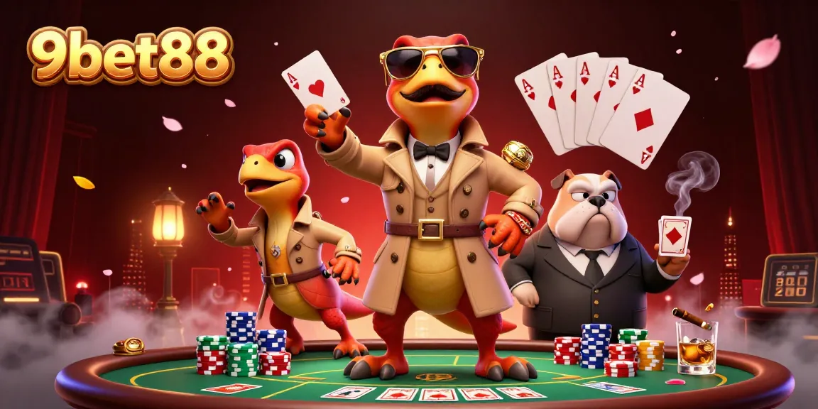 Engage in thrilling action at 9bet88 with raptors in disguise attempting to enter a lavish casino lounge.