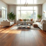 Stylish living room with best lvp flooring highlighting its elegant texture and design.