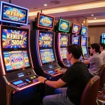 Engaged players enjoying Slot x500 games at vibrant casino slots.