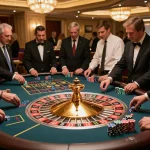 rokok88 login at an exciting roulette table with players engaging in strategic gameplay