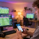 Interagire con l'app dell'operatore non AAMS su smartphone durante le scommesse sportive live.