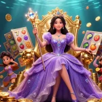 Boost your wins with TG88's vibrant slot games featuring golden tiaras and sparkling coins.