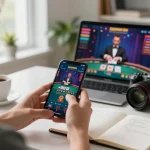Engaging with the sunwin casino app on a smartphone, showcasing a live dealer game.