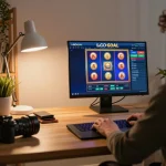 LGO GOAL player engaging in strategic online casino gameplay with a bright, colorful interface