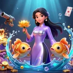 Experience the excitement of KK55 with vibrant online casino elements in a captivating 3D scene.