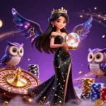 Engage in exciting gameplay at HAY 88 with golden coins and a mystical owl enhancing the casino experience.