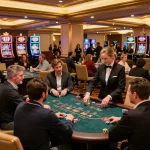 KADAL 778 engaging players at a vibrant casino blackjack table, showcasing strategic gameplay dynamics.