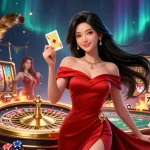 Kubet enhances casino experience with a stunning illustration featuring elegant Asian woman and golden roulette wheel.