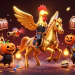 Experience the thrill of Demo Akun in an immersive casino illustration with vibrant 3D characters.