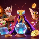 Experience the excitement of Atas Casino with vibrant gaming elements and enchanting characters.