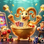 Win big with exciting ugdewa login gaming, featuring dynamic characters and colorful casino elements.
