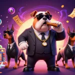 Experience the thrill of qs88 with dynamic lottery elements and a charismatic mafia dog in this vibrant casino scene.