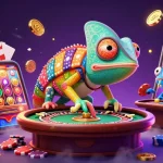 Experience thrilling gaming with 7C777's vibrant characters and dynamic casino elements.