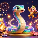 dabet players unlocking exciting slots with a vibrant 3D illustration including a serpent and monkey king.