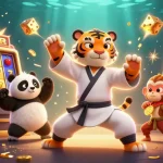 Join the fun at Sun Win with a jackpot explosion, featuring a kung fu tiger, panda, and monkey!