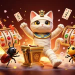 Join the excitement at sv88 with a mummy cat and scarab in a dynamic casino scene