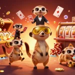 Experience thrilling gameplay with link gacor in an exciting 3D meerkat casino scene.