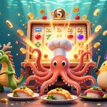 Vibrant 3D scene showcasing slot depo 5k with animated characters, winning jackpots, and exciting casino elements.