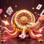 Spin to win with MASKOKI889 in a vibrant 3D casino scene featuring a giant nautilus and glowing games.