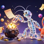 Experience the thrill of gaming with MASKOKI889, featuring vibrant lottery elements and cosmic characters.