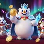 IDCOIN188 enhances gameplay in a dynamic 3D crypto casino featuring vibrant characters and elements.