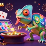 Engage with a lively casino scene featuring QQCASH188, showcasing vibrant games and exciting wins.