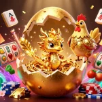 Win big with slot gacor featuring a golden dragon on poker chips amidst festive casino elements.