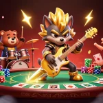 Engage with MAGNUM188's vibrant casino scene featuring energetic characters and dynamic gaming action.